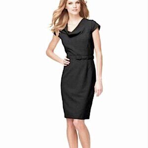 CALVIN KLEIN BLACK COWL NECK CAP SLEEVE DRESS 12 NWT